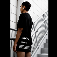 Load image into Gallery viewer, Here our petite Muse is modeling a MALE SMALL SLPTON TEE as a dress :). For this Look order a SMALL MALE SLPTON TEE  :). Thanks 
